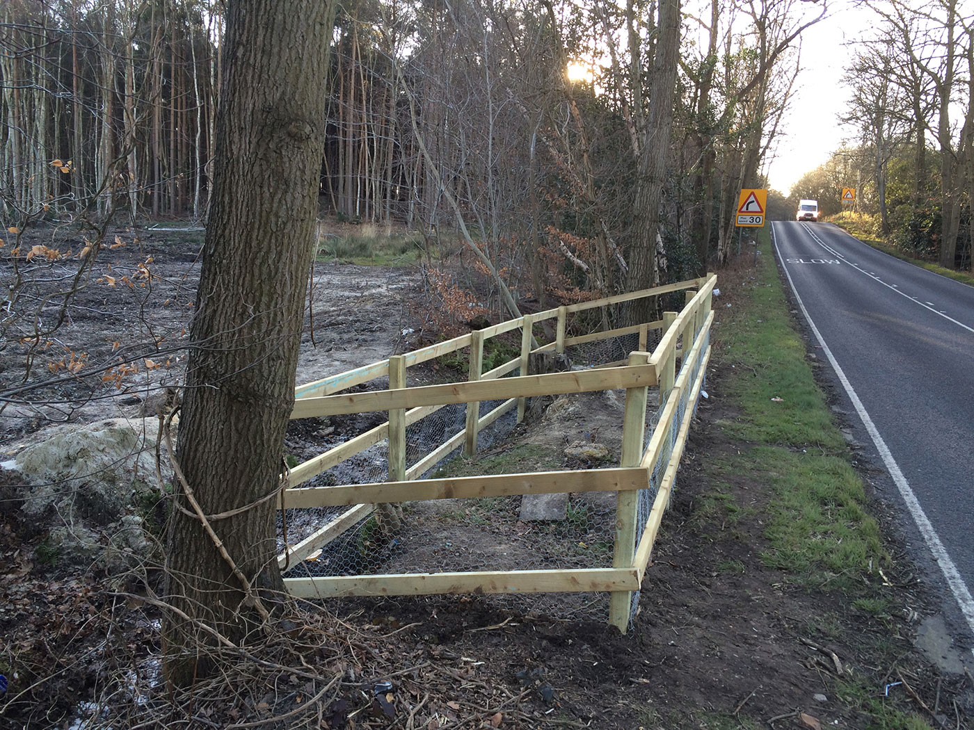 Temporary hedge box by Vincent Fencing