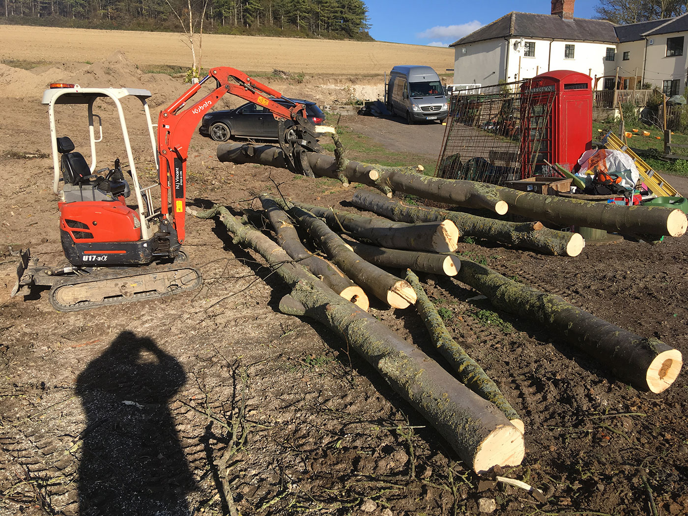 Kubota U17-3 in use by Vincent Fencing